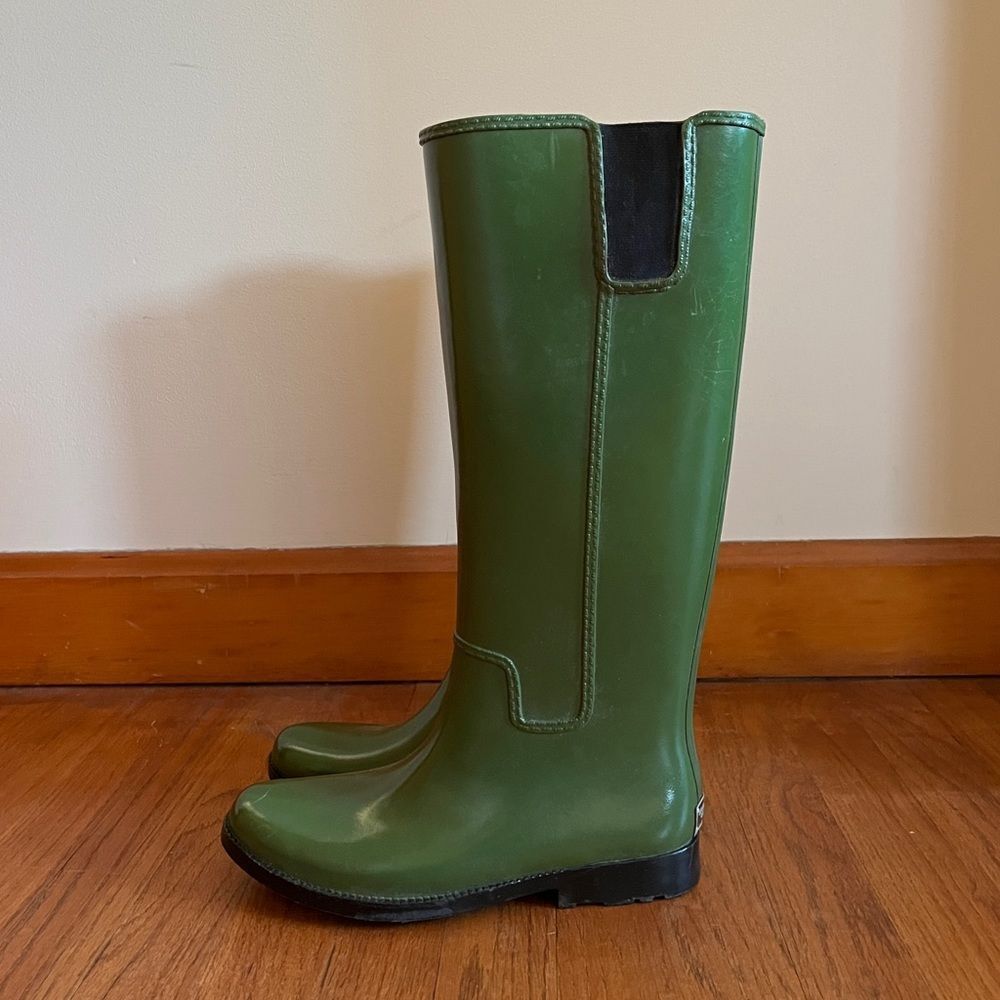 Michael Kors Green Tall Rubber Rain Boots | Size 9